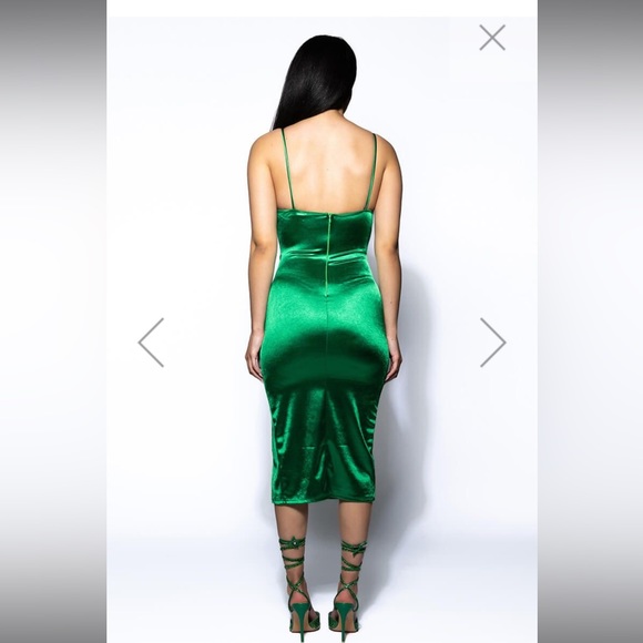 Corset Midi Dress In Emerald Green - Size Small - Picture 6 of 6